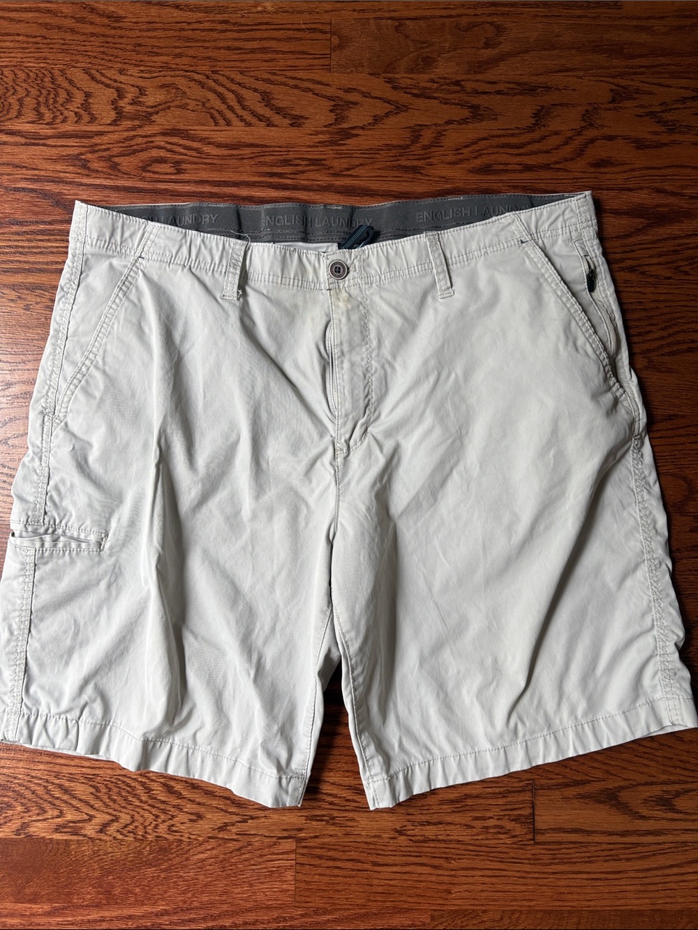 English Laundry Men's Light Gray Cargo Shorts
